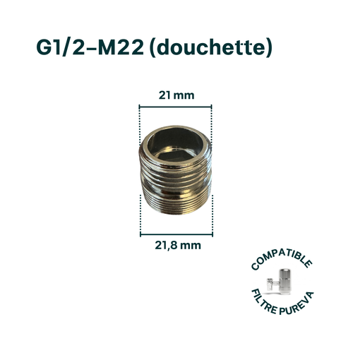 Adaptateur G1/2-M22 pour robinet (inclus)